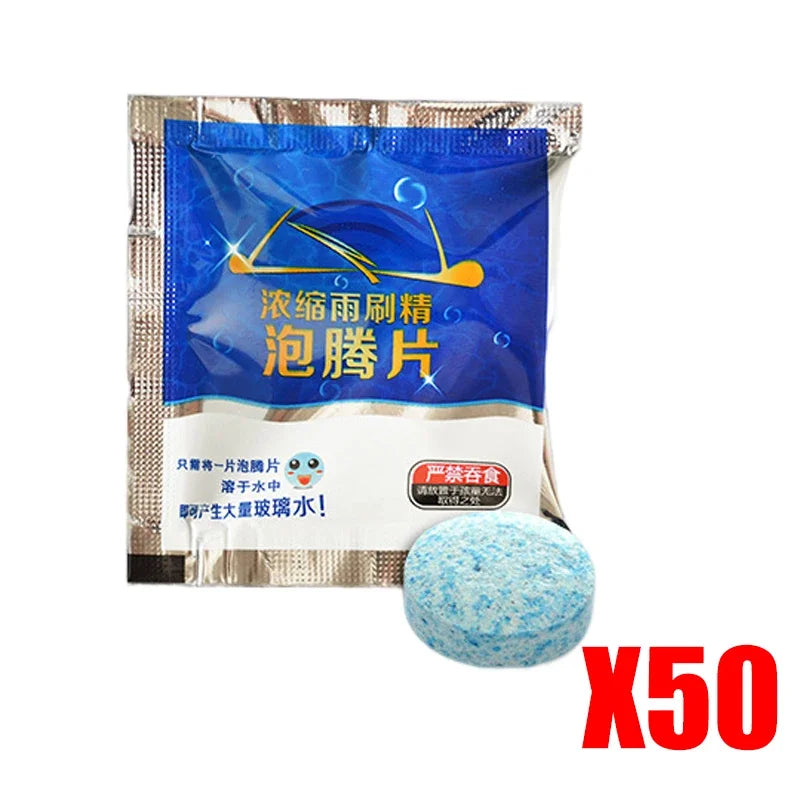 Car Windshield Cleaner Effervescent Tablet Universal Window Glass Washer Fluid Concentrated Solid Set Remove Stains Clear Vision
