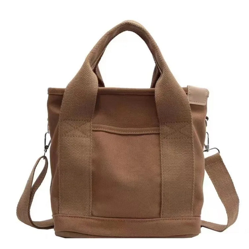 Women Small Bag with Fashion Lady Single Shoulder Portable Thickened Ladies Canvas Mobile Phone Bucket Tote Storage Bags