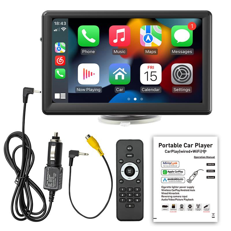2025 Upgraded Wireless Carplay Screen: the Ultimate Portable Carplay Adapter for Seamless In-Car Entertainment, Voice Control, Rear Camera,Mirror Link