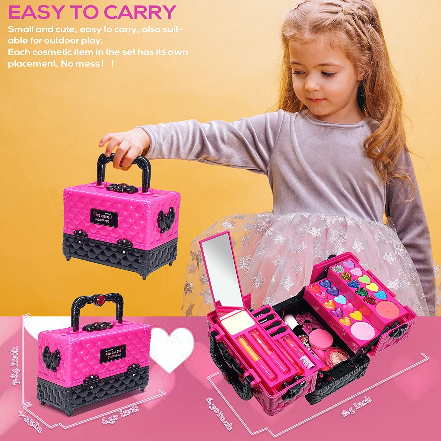 Juego De Maquillaje Real Para Niñas, Lavables, Kit De Maquillaje Para Niñas USA