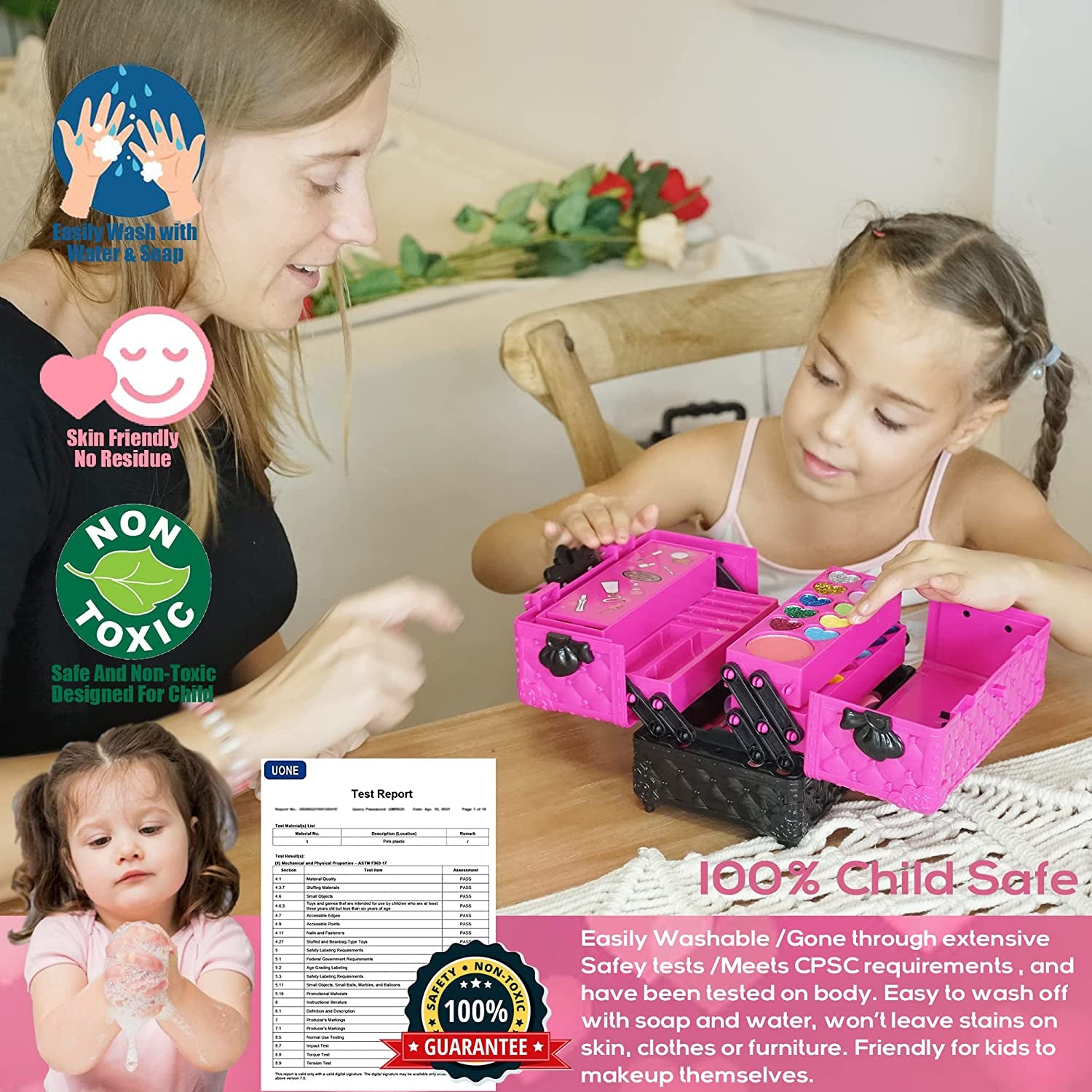 Juego De Maquillaje Real Para Niñas, Lavables, Kit De Maquillaje Para Niñas USA