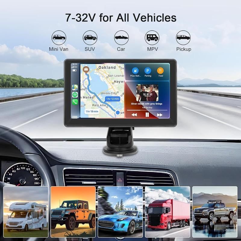 2025 Upgraded Wireless Carplay Screen: the Ultimate Portable Carplay Adapter for Seamless In-Car Entertainment, Voice Control, Rear Camera,Mirror Link