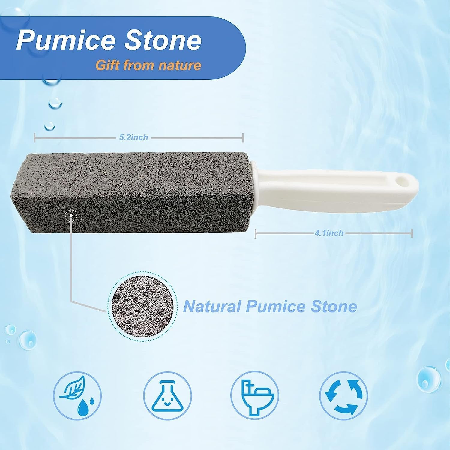 Piedra De Limpieza De Piedra Pomez Con Mango Limpiador De Inodoro Removedor