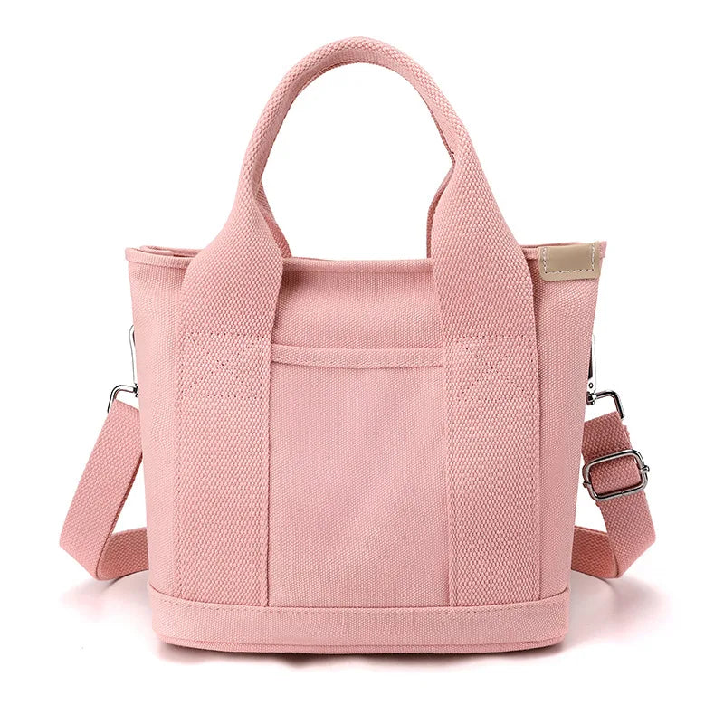 Women Small Bag with Fashion Lady Single Shoulder Portable Thickened Ladies Canvas Mobile Phone Bucket Tote Storage Bags