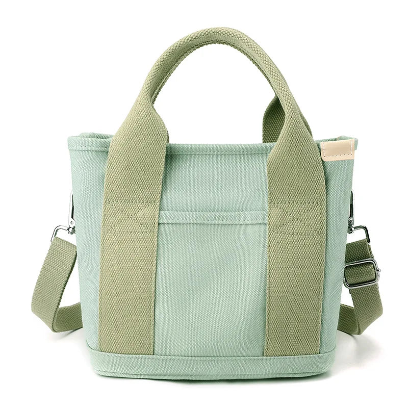 Women Small Bag with Fashion Lady Single Shoulder Portable Thickened Ladies Canvas Mobile Phone Bucket Tote Storage Bags