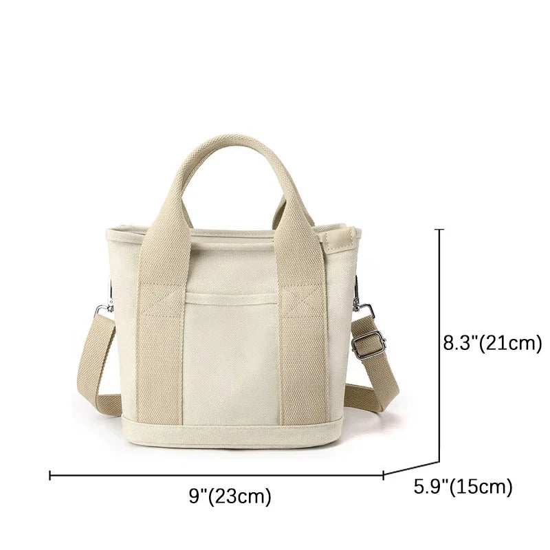 Women Small Bag with Fashion Lady Single Shoulder Portable Thickened Ladies Canvas Mobile Phone Bucket Tote Storage Bags