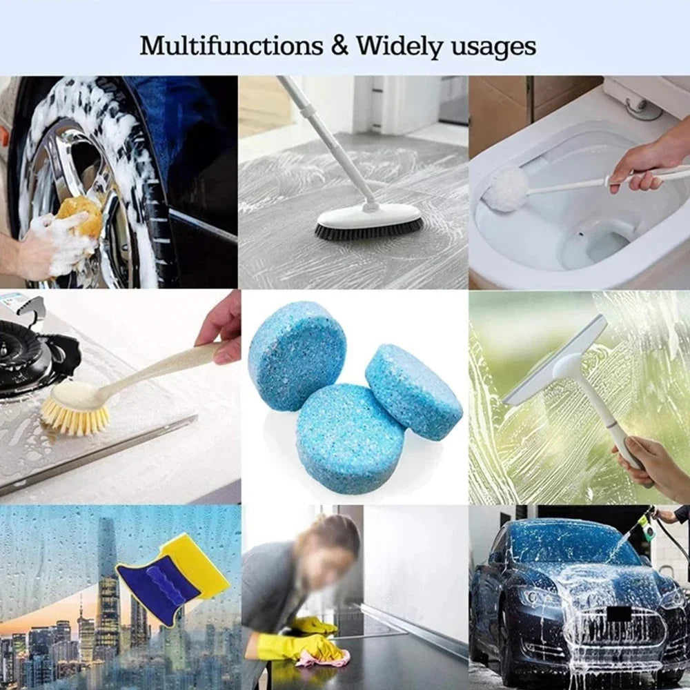 Car Windshield Cleaner Effervescent Tablet Universal Window Glass Washer Fluid Concentrated Solid Set Remove Stains Clear Vision