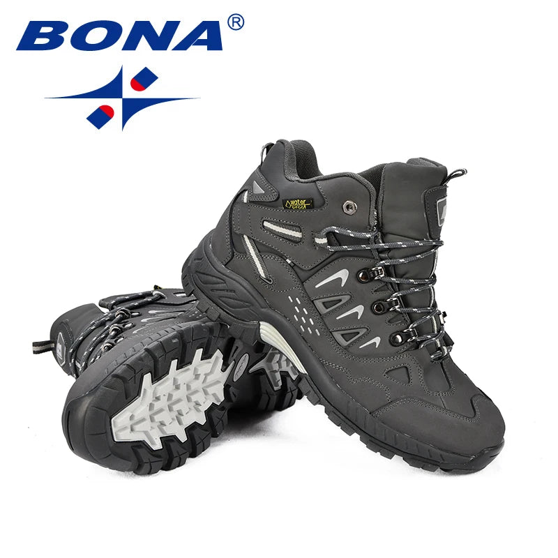 New Classics Style Men Hiking Shoes Action Leather Men Athletic Shoes Lace up Outdoor Men Jogging Sneakers