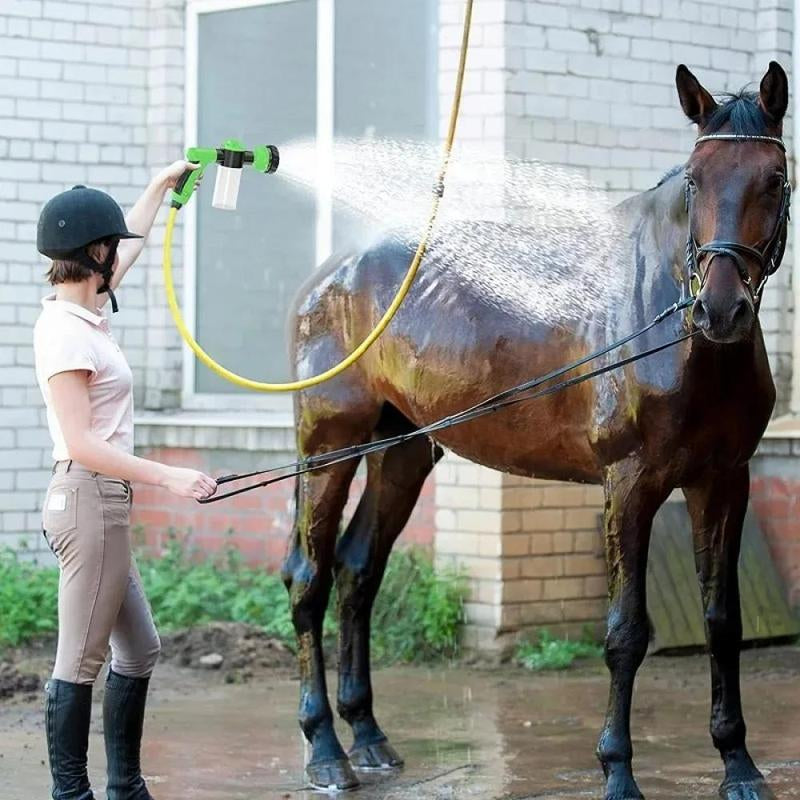 Horse Shower Sprayer, Adjustable High-Pressure Sprayer Nozzle, Garden Outdoor Wash Animal Horse Shower Car Cleaning Tool, Garden Hose Connector, Water Hose Nozzle
