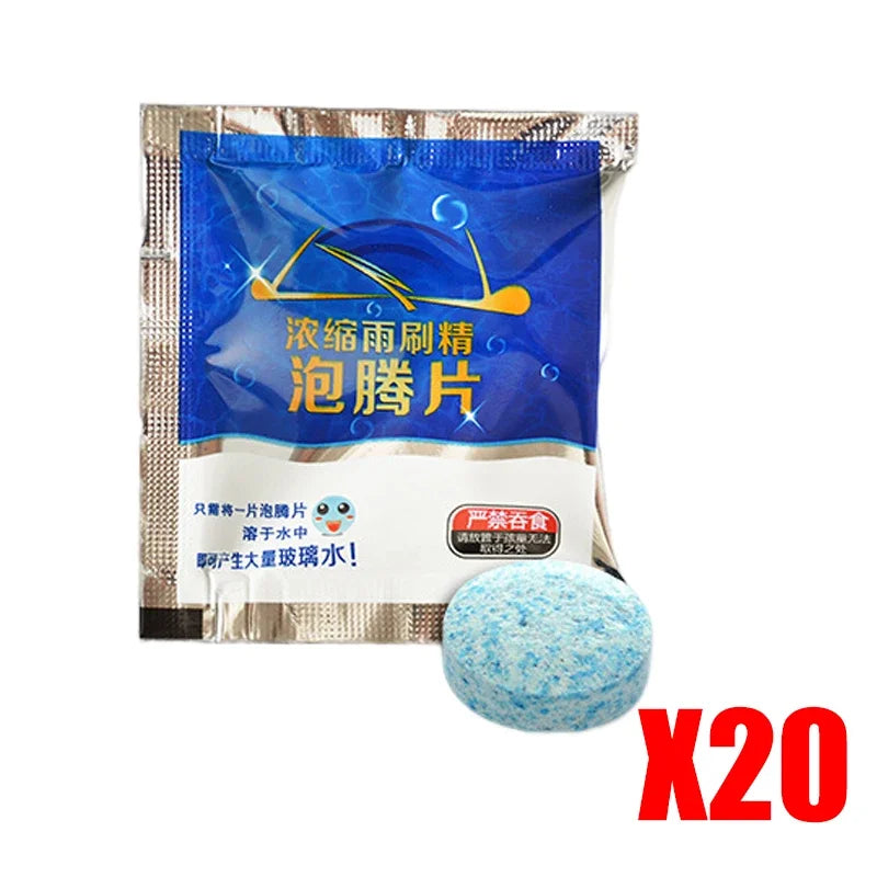 Car Windshield Cleaner Effervescent Tablet Universal Window Glass Washer Fluid Concentrated Solid Set Remove Stains Clear Vision