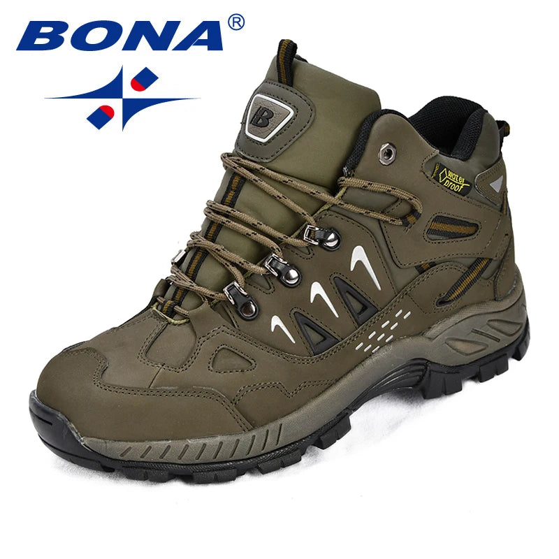 New Classics Style Men Hiking Shoes Action Leather Men Athletic Shoes Lace up Outdoor Men Jogging Sneakers