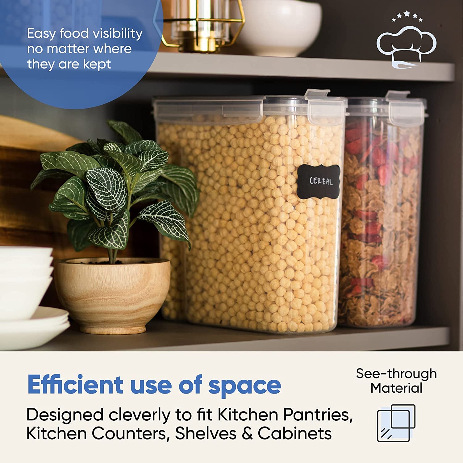 Set Contenedores Herméticos | Envases Cocina Apilables | Recipientes Alimentos sin BPA | Contenedores con Cierre Seguro | Tuppers Herméticos Transparente | Almacenaje de Cocina Práctico | Set de Envases para Despensa | Contenedores Multiuso Cocina | Organización Alimentos Hogar | Set de Tuppers Apilables