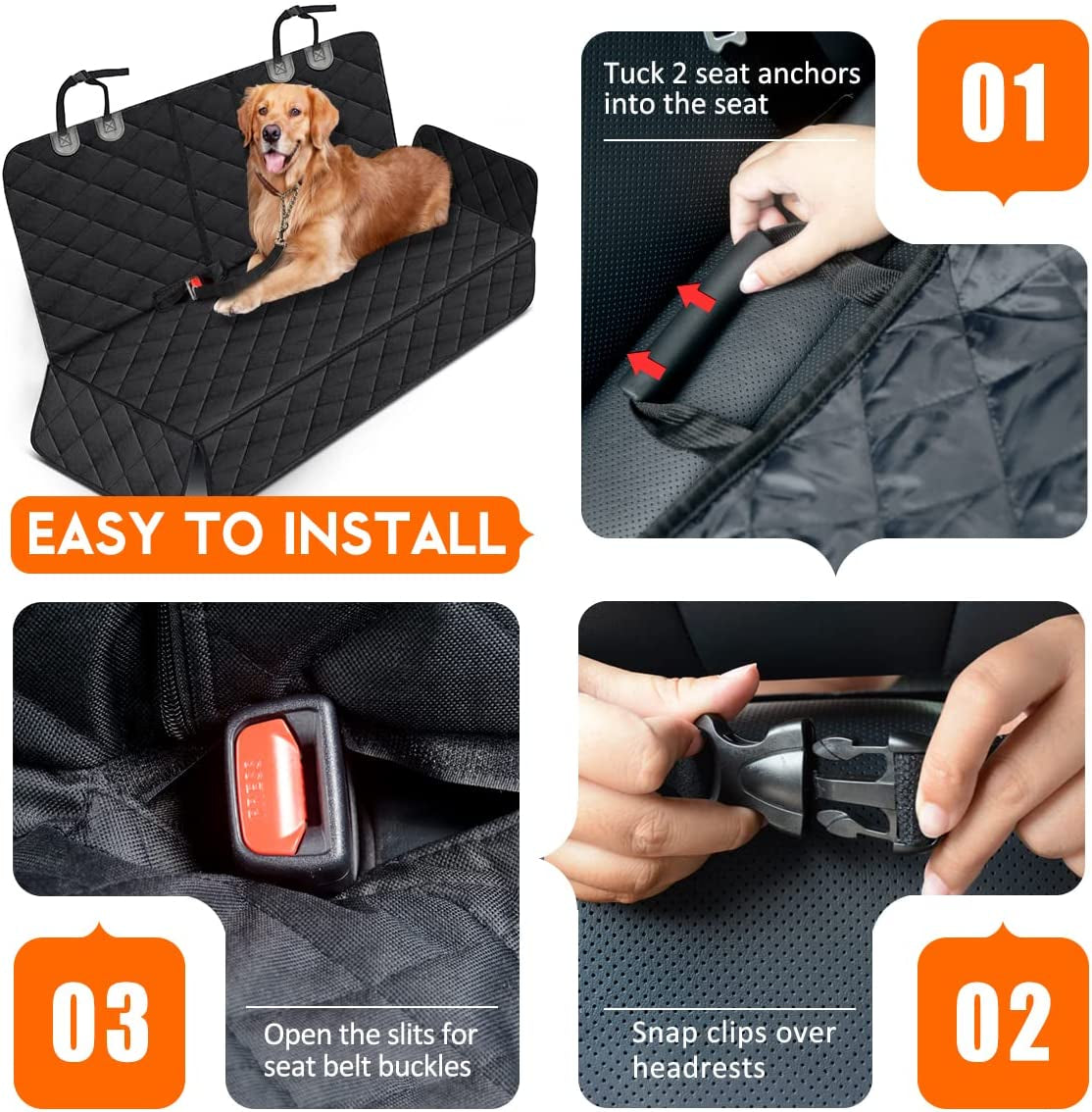 Protector|Coche|Mascotas|Funda|Impermeable|Antideslizante|Asiento|Protección|FundaCoche|ViajeMascotas
