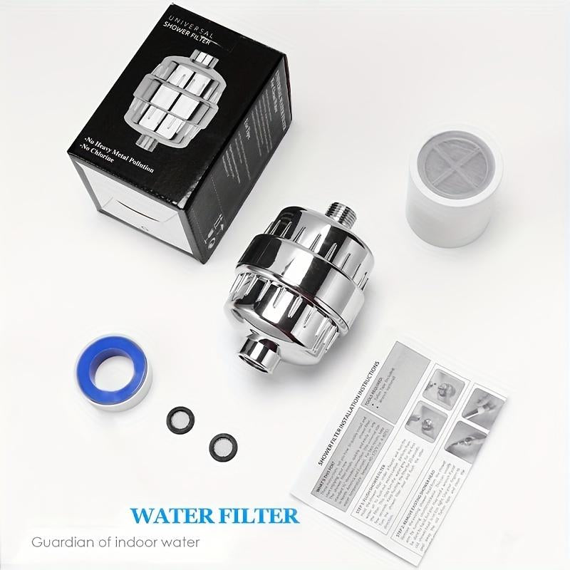 Filtro suavizante de agua para ducha | Filtro antisarro para grifo | Filtro doméstico que suaviza el agua | Filtro de agua para piel sensible | Filtro protector contra agua dura | Filtro suavizante para cabello sano | Filtro para eliminar minerales del agua | Cartucho suavizante para sistema de agua | Filtro de agua para baño y cocina | Accesorio para suavizar el agua del hogar