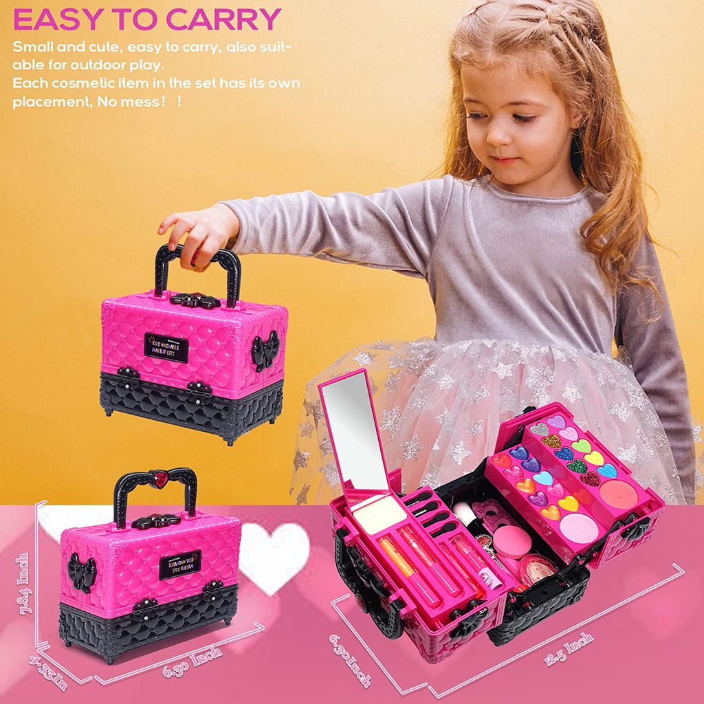 MiniGlam Kit | Maquillaje infantil seguro | Juego de maquillaje no tóxico | Kit de belleza para niñas | Maquillaje lavable para niñas | Set de maquillaje creativo | Cosméticos para niñas pequeños | Regalo maquillaje infantil | Maquillaje divertido para niñas | Kit seguro de maquillaje infantil