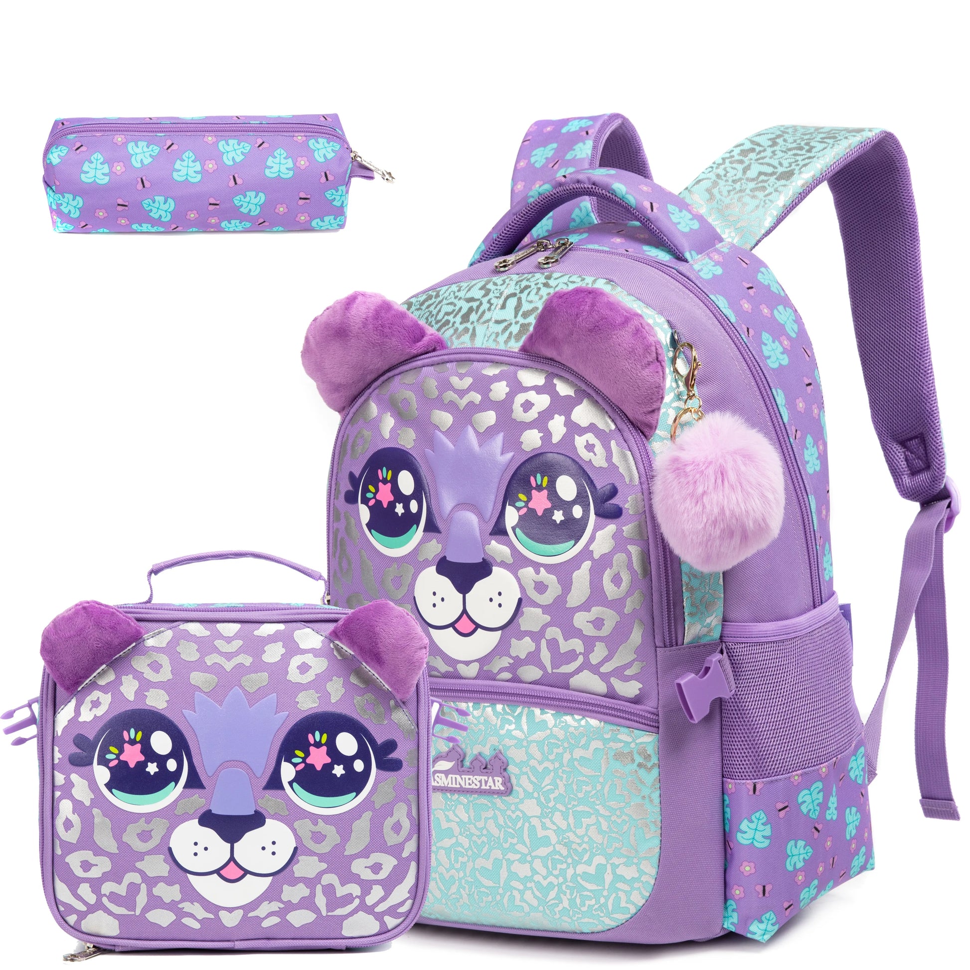 Meetbelify Backpack for Girls Schoolbag for Girls Sequin School Bookbag for Elementary Students Travel Bag with Lunch Box