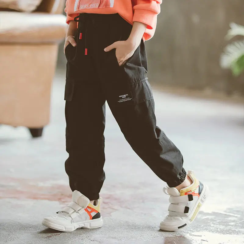 Children Cargo Pants for Boys Pants 2025 Spring Children Boy Trousers Fashion Cotton Kid Pants Boy Teen Sports Pants with Pocket