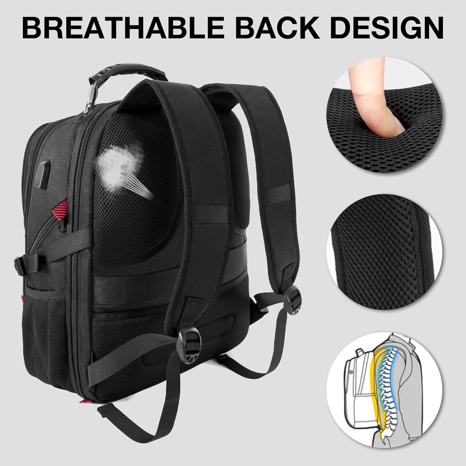 Mochilas De Hombre Grandes Para Viajes Negocios Impermeable Antirrobo Escolares