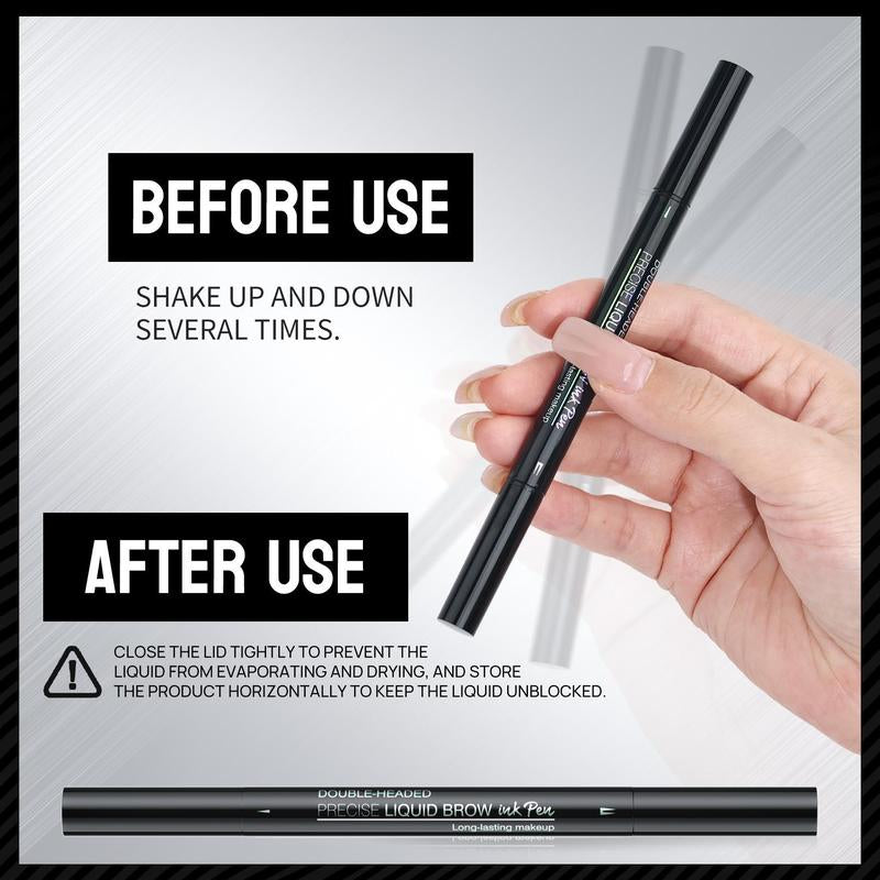 Double-Ended Eyebrow Pencil, 1 Box Waterproof Long Lasting Liquid Eyebrow Pencil, Natural Eyebrow Pencil, Eye Brow Makeup Tool for Women