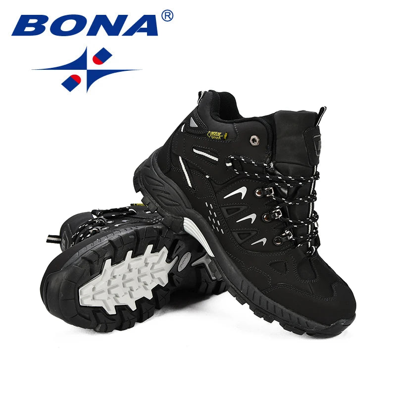 New Classics Style Men Hiking Shoes Action Leather Men Athletic Shoes Lace up Outdoor Men Jogging Sneakers