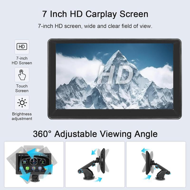 2025 Upgraded Wireless Carplay Screen: the Ultimate Portable Carplay Adapter for Seamless In-Car Entertainment, Voice Control, Rear Camera,Mirror Link