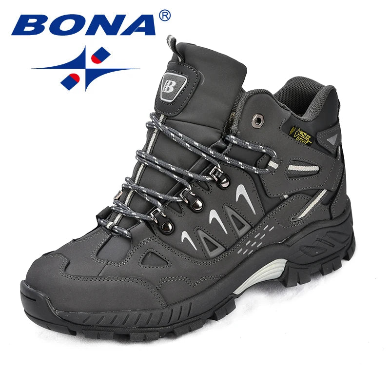 New Classics Style Men Hiking Shoes Action Leather Men Athletic Shoes Lace up Outdoor Men Jogging Sneakers