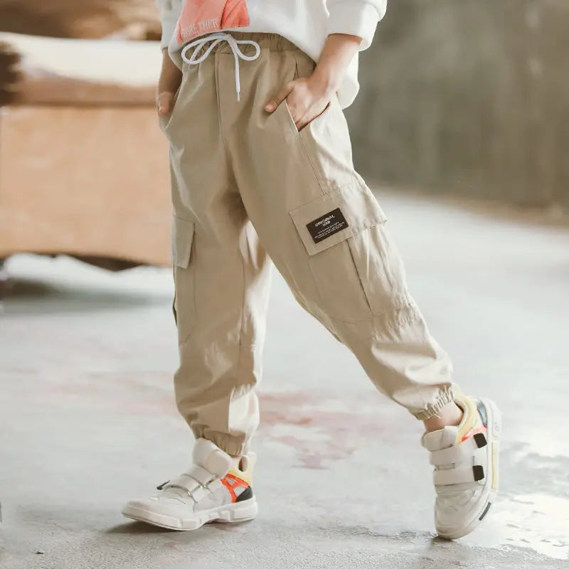 Children Cargo Pants for Boys Pants 2025 Spring Children Boy Trousers Fashion Cotton Kid Pants Boy Teen Sports Pants with Pocket