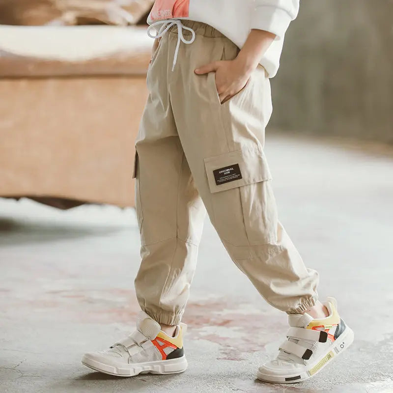 Children Cargo Pants for Boys Pants 2025 Spring Children Boy Trousers Fashion Cotton Kid Pants Boy Teen Sports Pants with Pocket