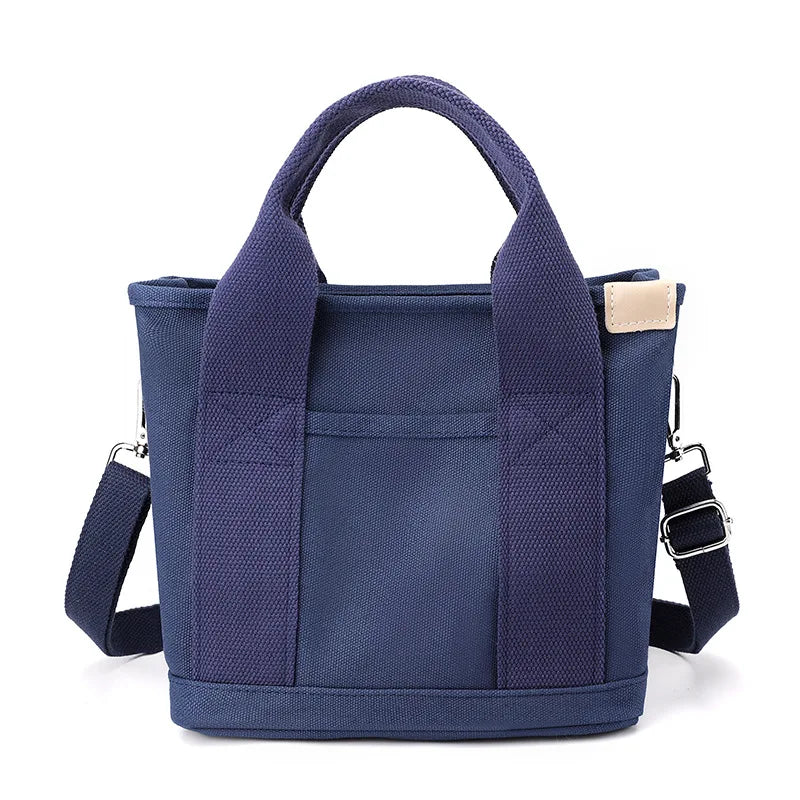 Women Small Bag with Fashion Lady Single Shoulder Portable Thickened Ladies Canvas Mobile Phone Bucket Tote Storage Bags