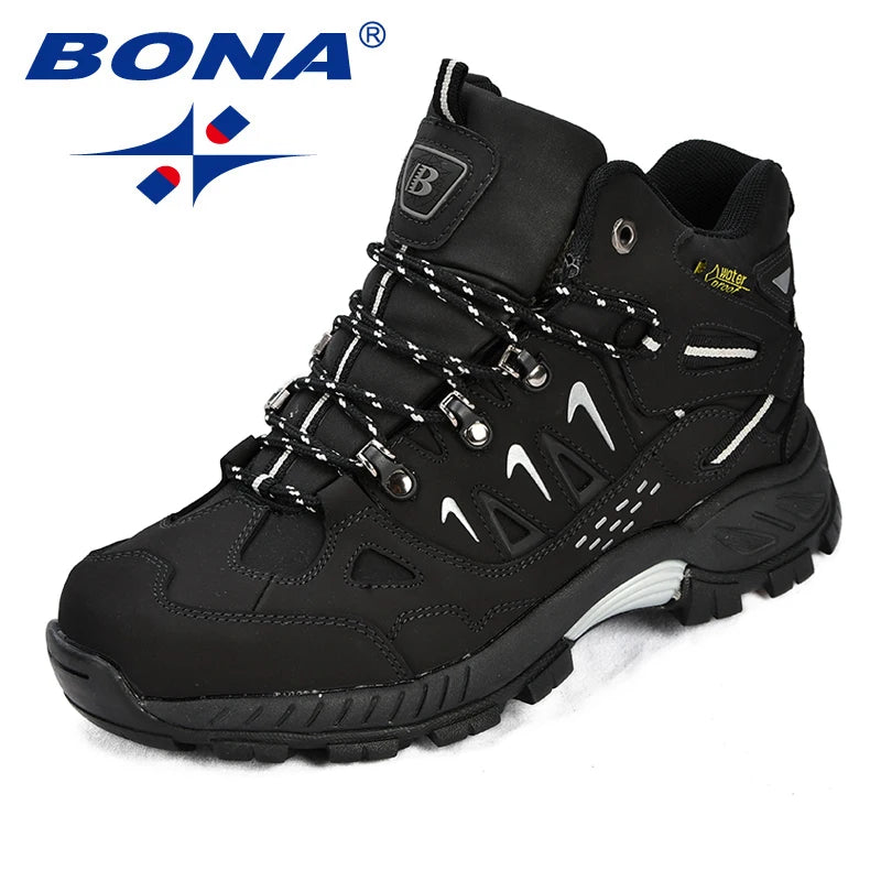 New Classics Style Men Hiking Shoes Action Leather Men Athletic Shoes Lace up Outdoor Men Jogging Sneakers