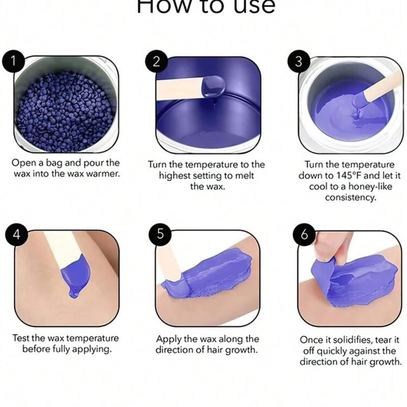 Zakia Beauty Premium Waxing Set for Brazilian Wax for Sensitive Skin - Digital Display- Contain 4 Packs Wax Beans, Body Care Hair Removal Full Sensitive Skin Hard New Luxury Care Cosmetic Tress Wellness Silicone