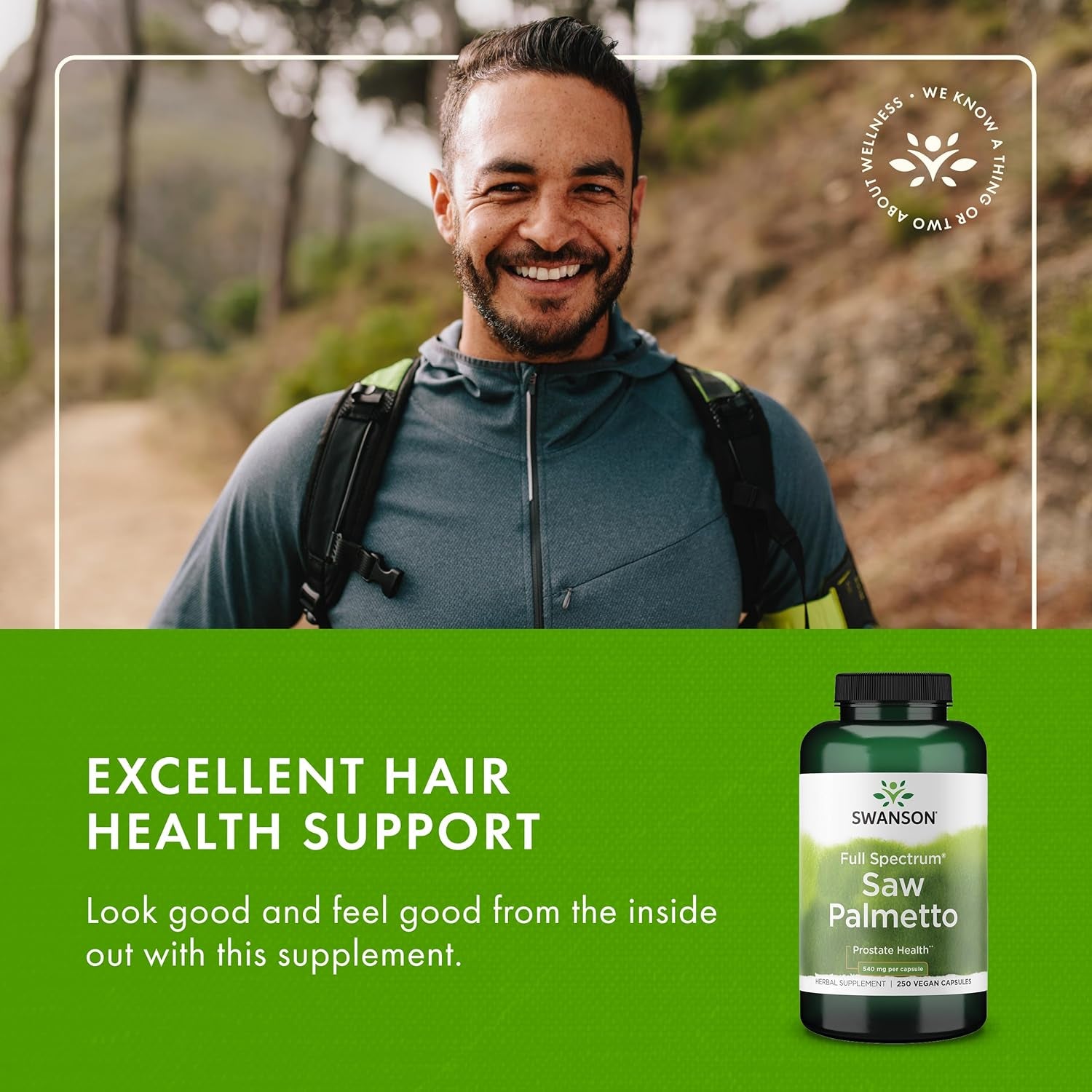 Saw Palmetto Herbal Supplement for Men Prostate Health Hair Supplement Urinary Health 540 Mg 250 Capsules